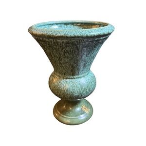 Vintage Haeger USA Pottery Green Drip Glaze Urn Vase Mid Century Modern 9 Inch